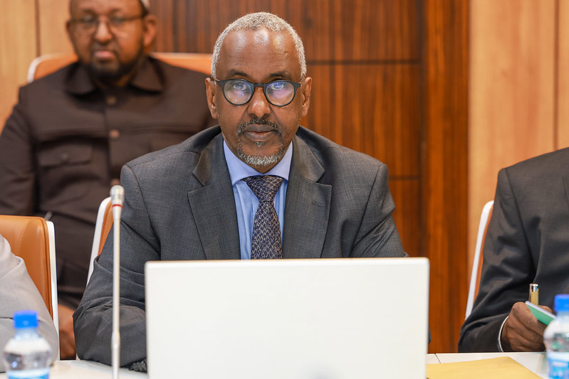 Former Petroleum Minister Abdirizak Mohamed attending a capping meeting in Mogadishu, Somalia, on May 22, 2024. Source: OPM Somalia