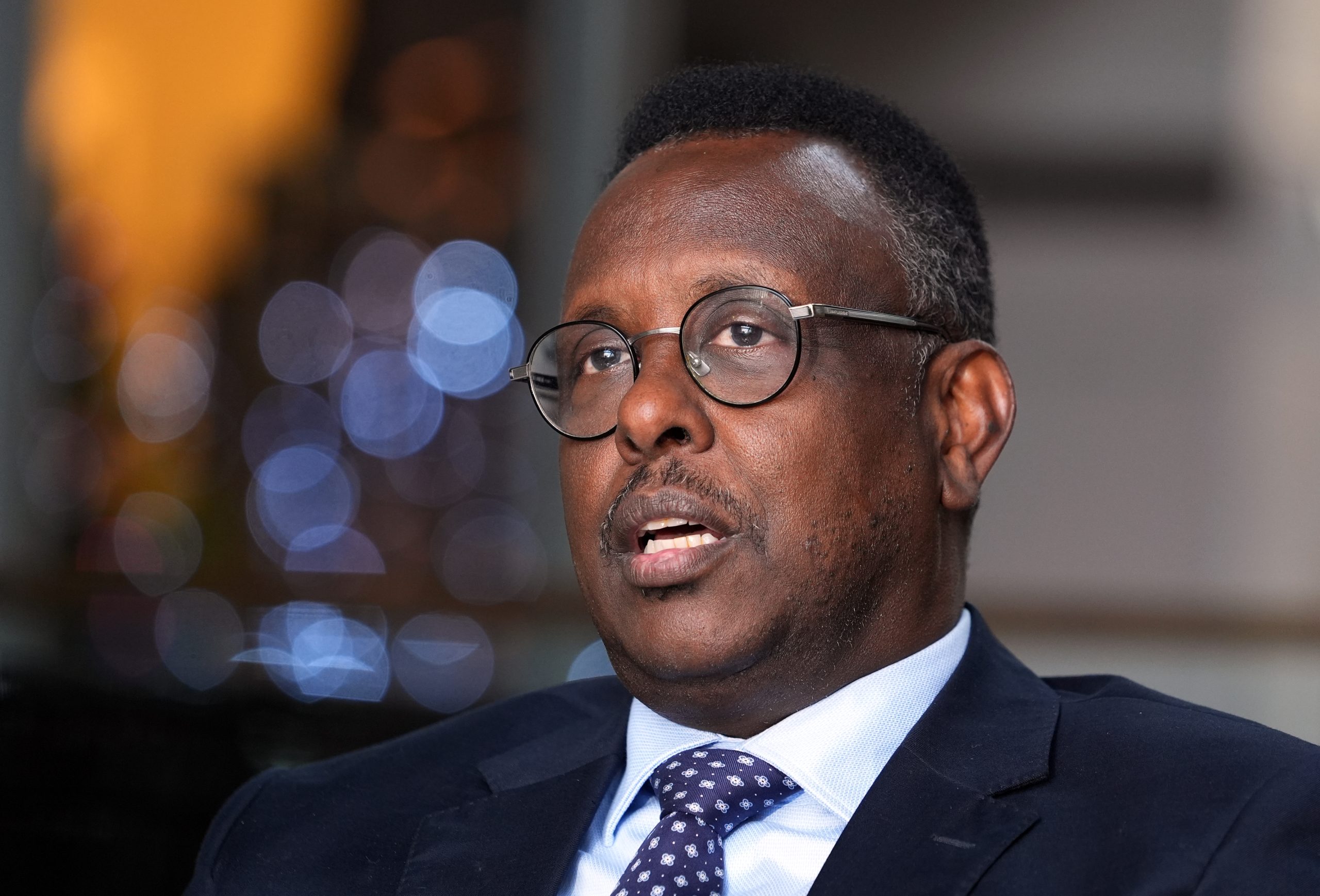 Somali Minister of Justice Hassan Moallin Muhamoud Sheikhali speaks during an interview in Ankara, Türkiye, discussing Türkiye-Somalia relations and the Ankara Declaration signed between Somalia and Ethiopia, on December 12, 2024. (Photo by Evrim Aydın, Anadolu Agency)"