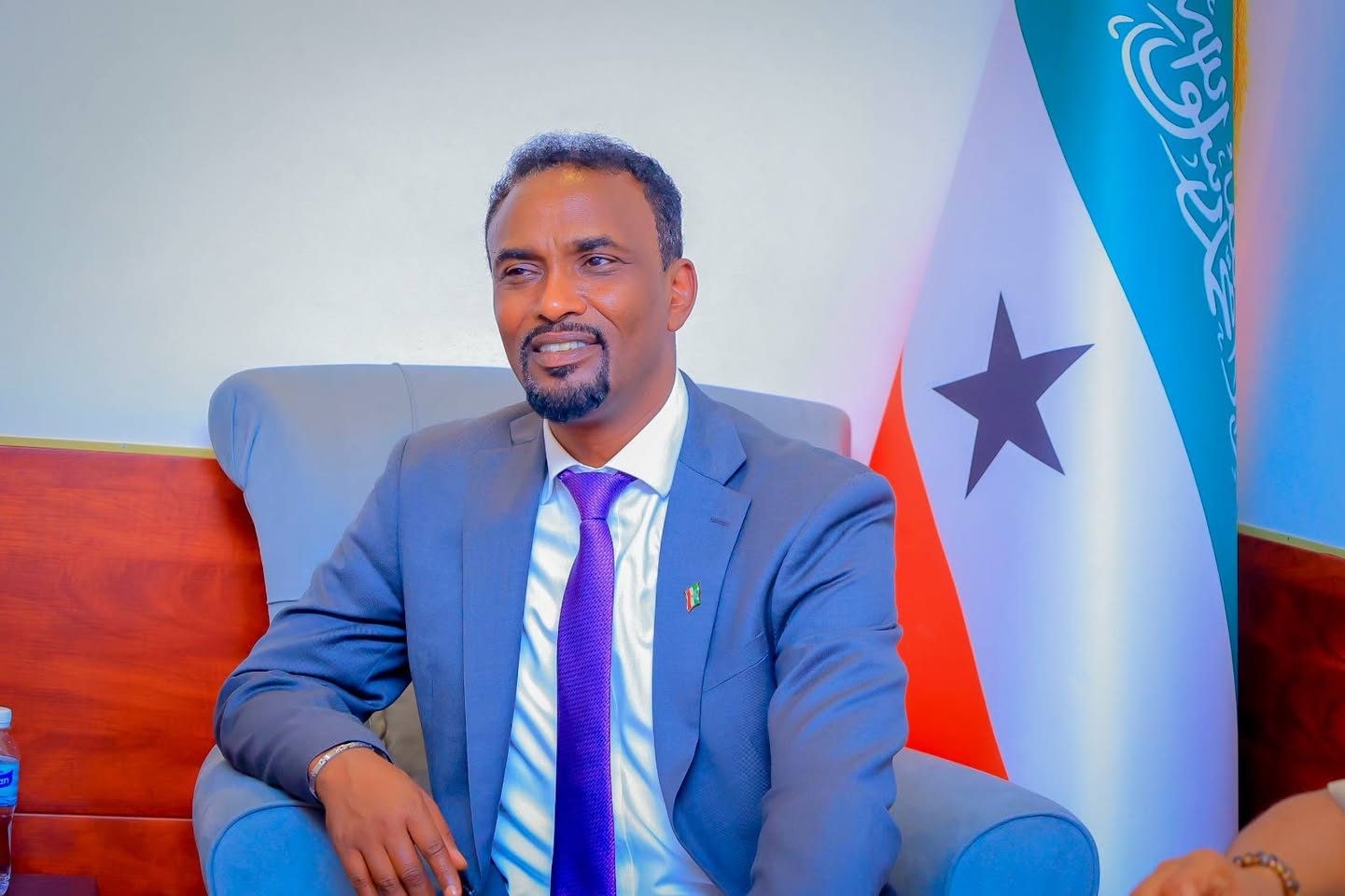 Abdirahman Dahir Adan, Minister of Foreign Affairs and International Cooperation of Somaliland, seated in his office in Hargeisa, Somaliland, on 2 December.