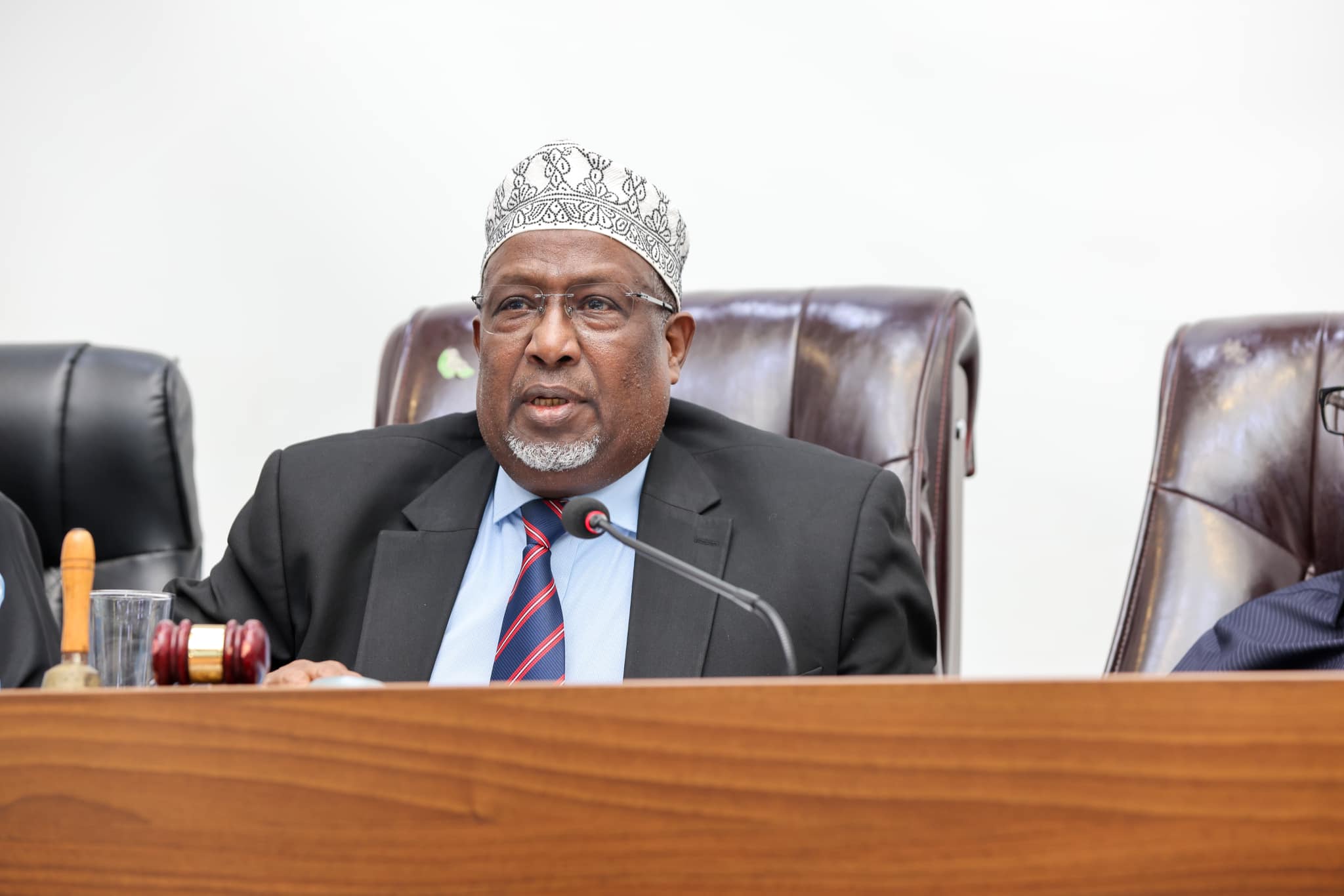 Speaker of the House of the People, Aadan Mohamed Nuur, addressing the opening of Somalia's 6th Parliamentary Session on February 22, 2025.