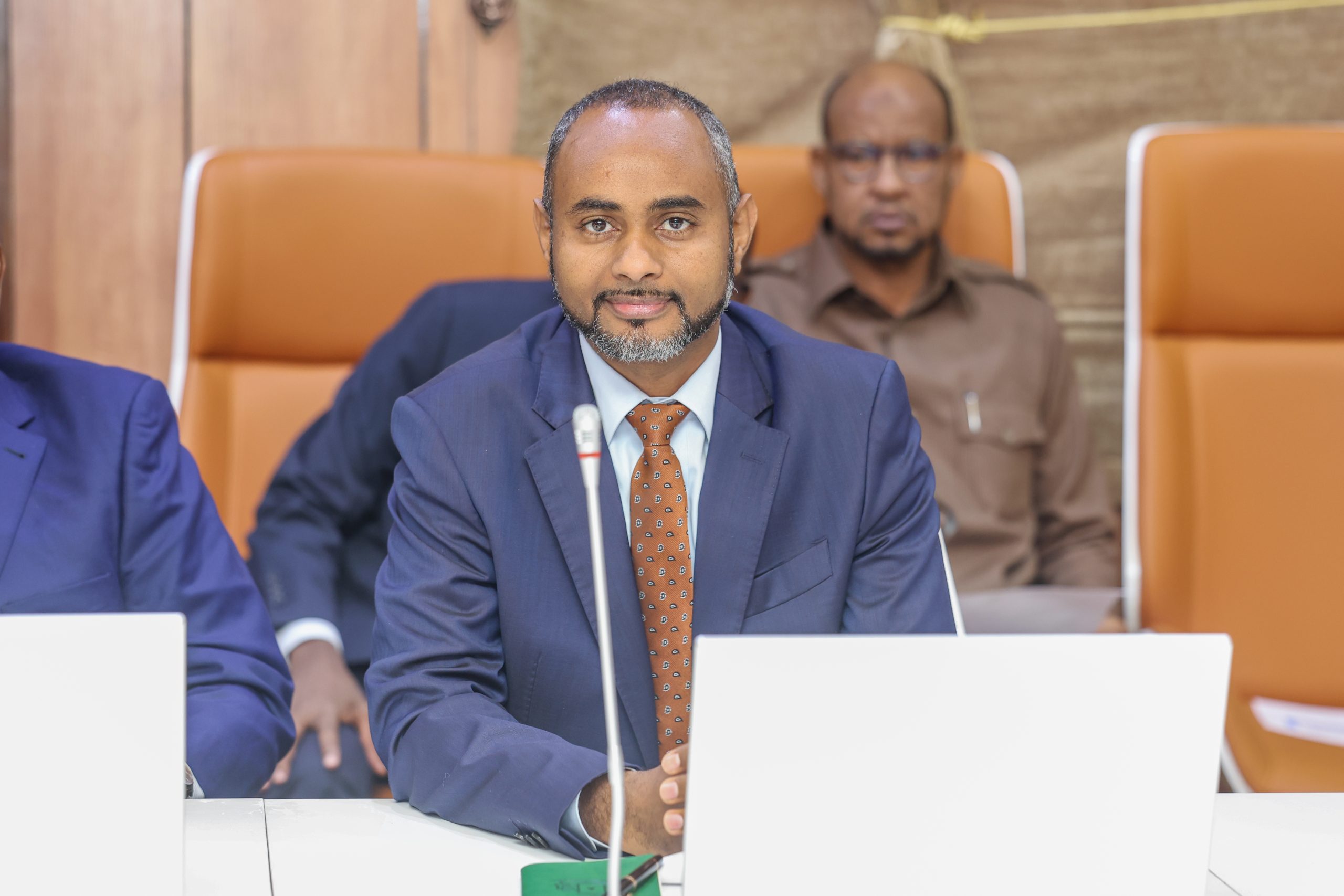 Somalia’s former Minister of Defense, Abdulkadir Mohamed Nur, attending a government meeting after being reassigned as Minister of Ports and Maritime Transport.