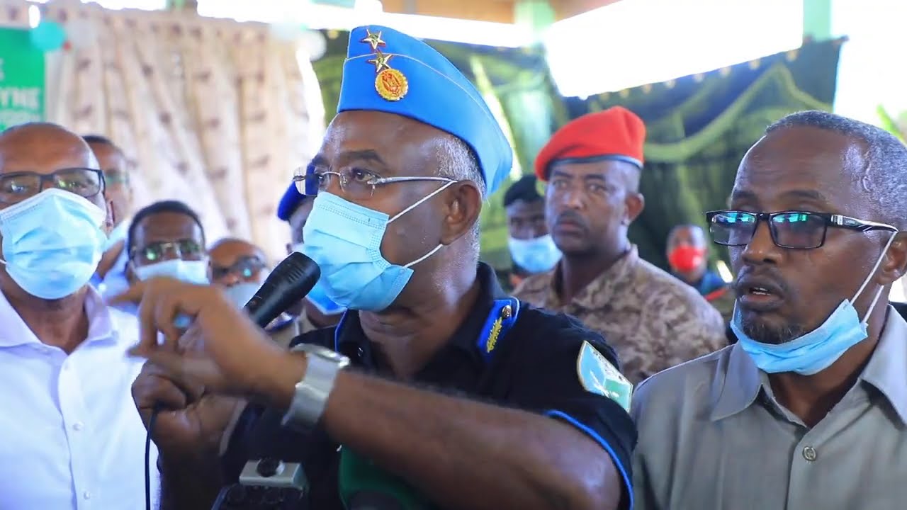 Djibouti police officers conducting a security operation, seizing illegal drugs and contraband goods in Balbala district