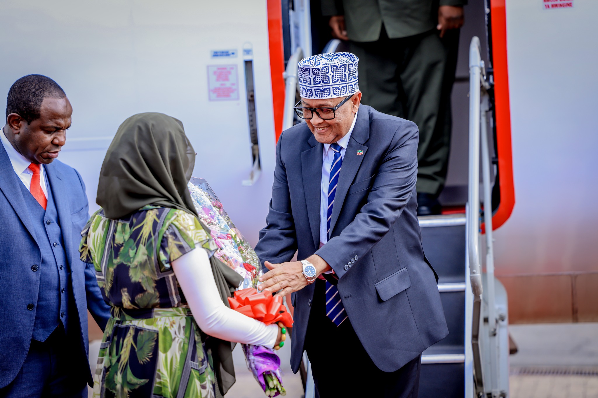 Somaliland President Abdirahman Mohamed Abdullahi (Cirro) arriving at Nairobi International Airport, Kenya