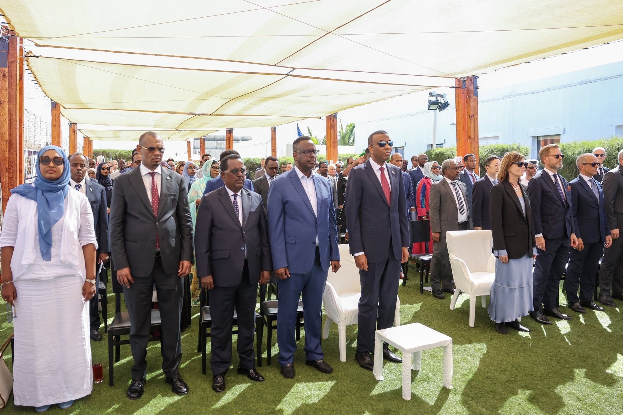 Prime Minister of Somalia, Hamza Abdi Barre, speaking at the Europe Day 2025 celebration about the cooperation with the European Union.