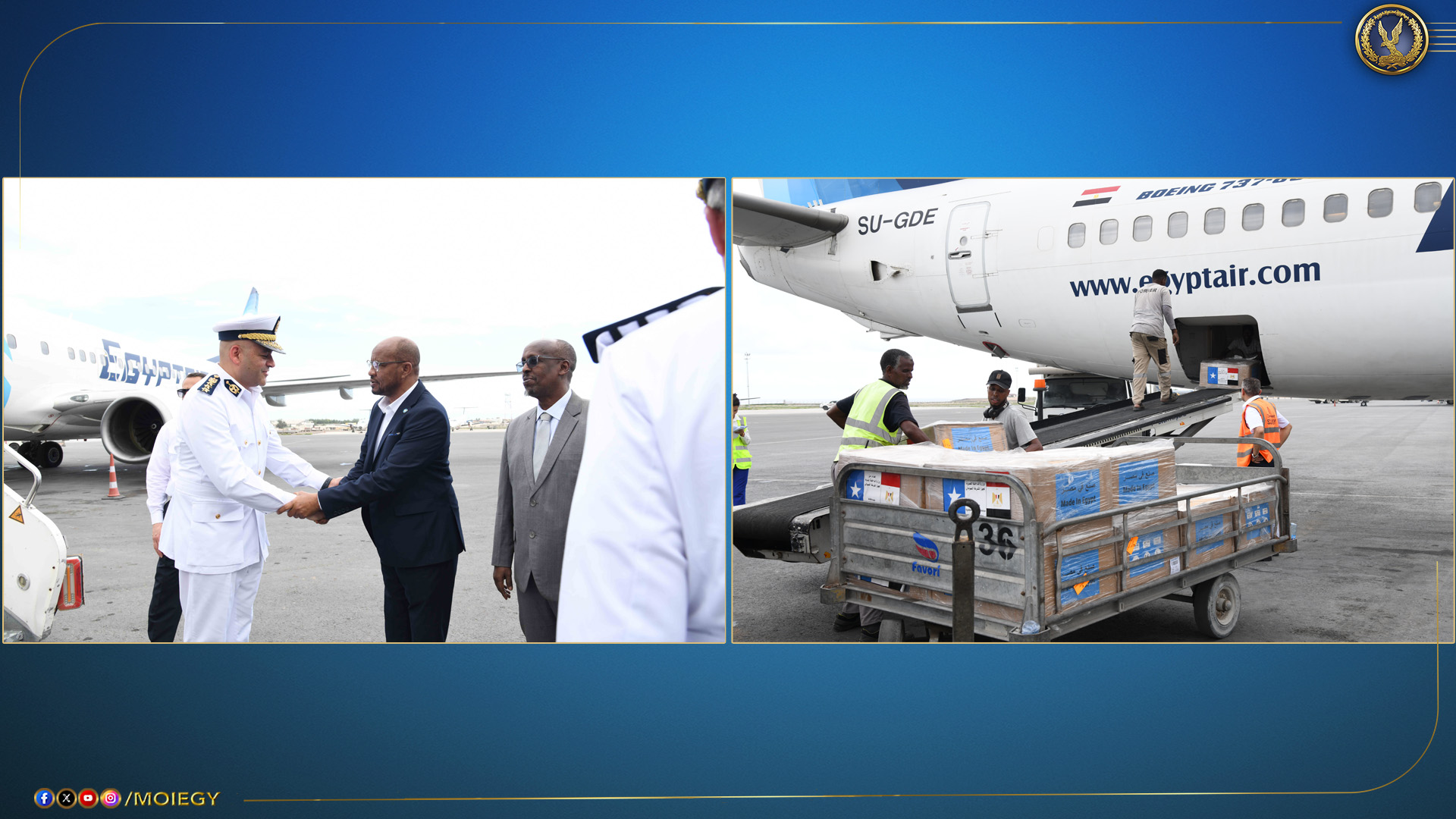 he Government of Egypt donates police uniforms to Somalia to support the development of its security institutions.