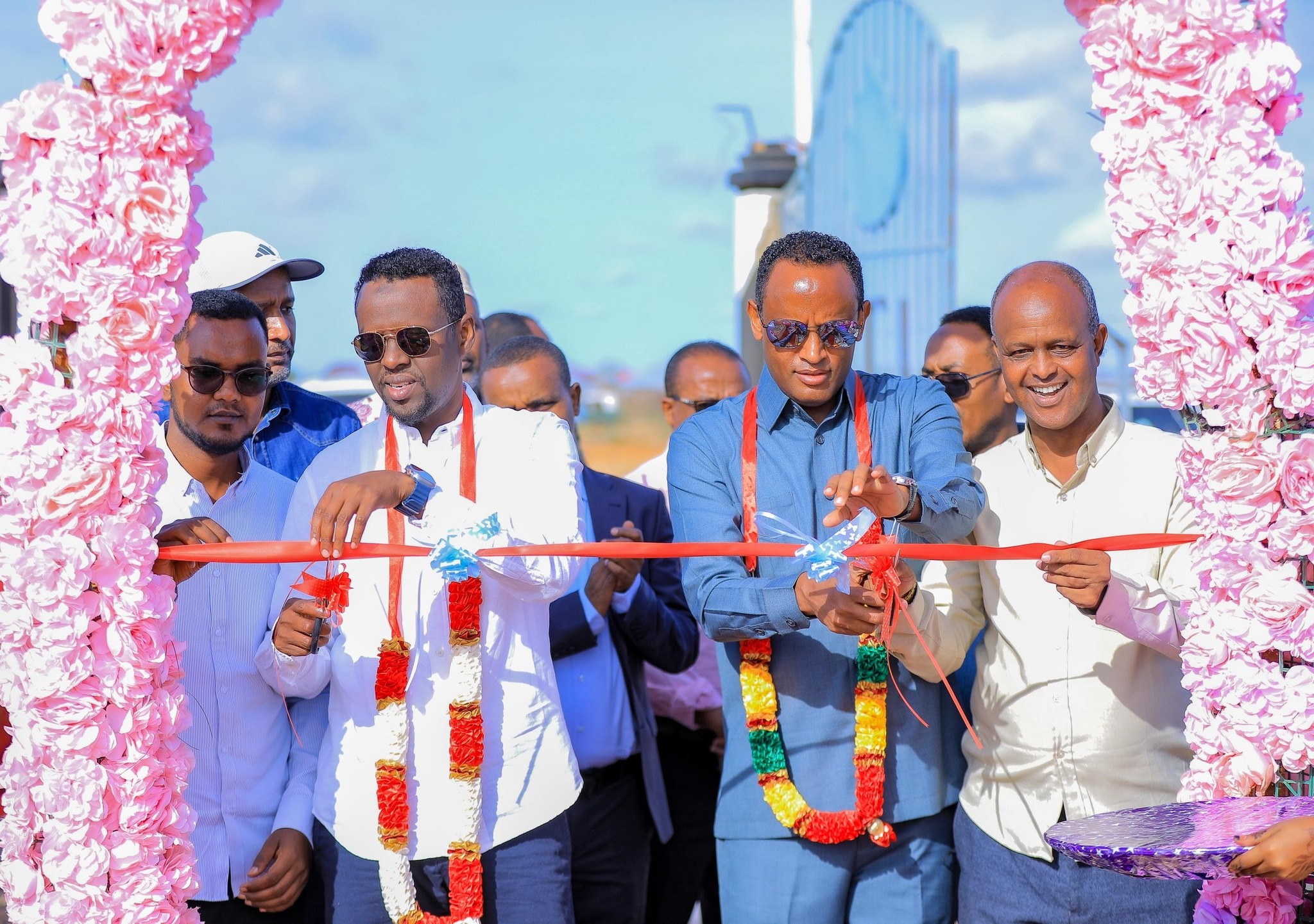 Deputy President of Somali Regional State Ibrahim Osman Farah inaugurates new resettlement village for pastoralist communities in Godey, Ethiopia.