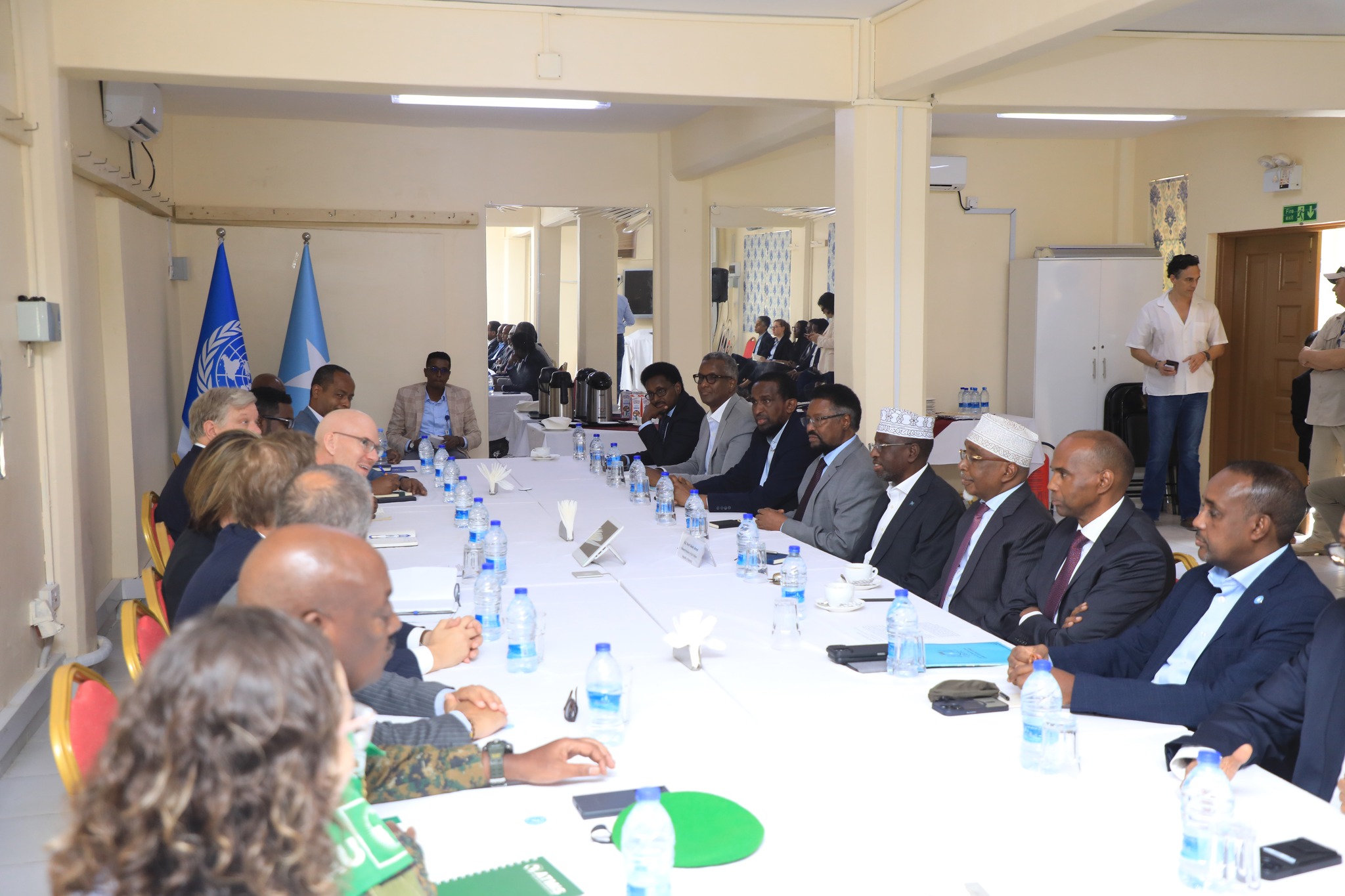 James Swan, the UN Special Representative for Somalia, attending a key meeting with members of the international community and the Somali Consultative Forum at Hotel Jazeera, Mogadishu on June 2, 2025.